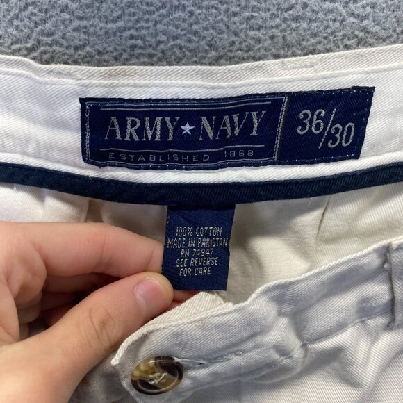 Army Navy Mens Dress Pants Size 36X30 ,100% Cotton Pleated - Picture 3 of 10
